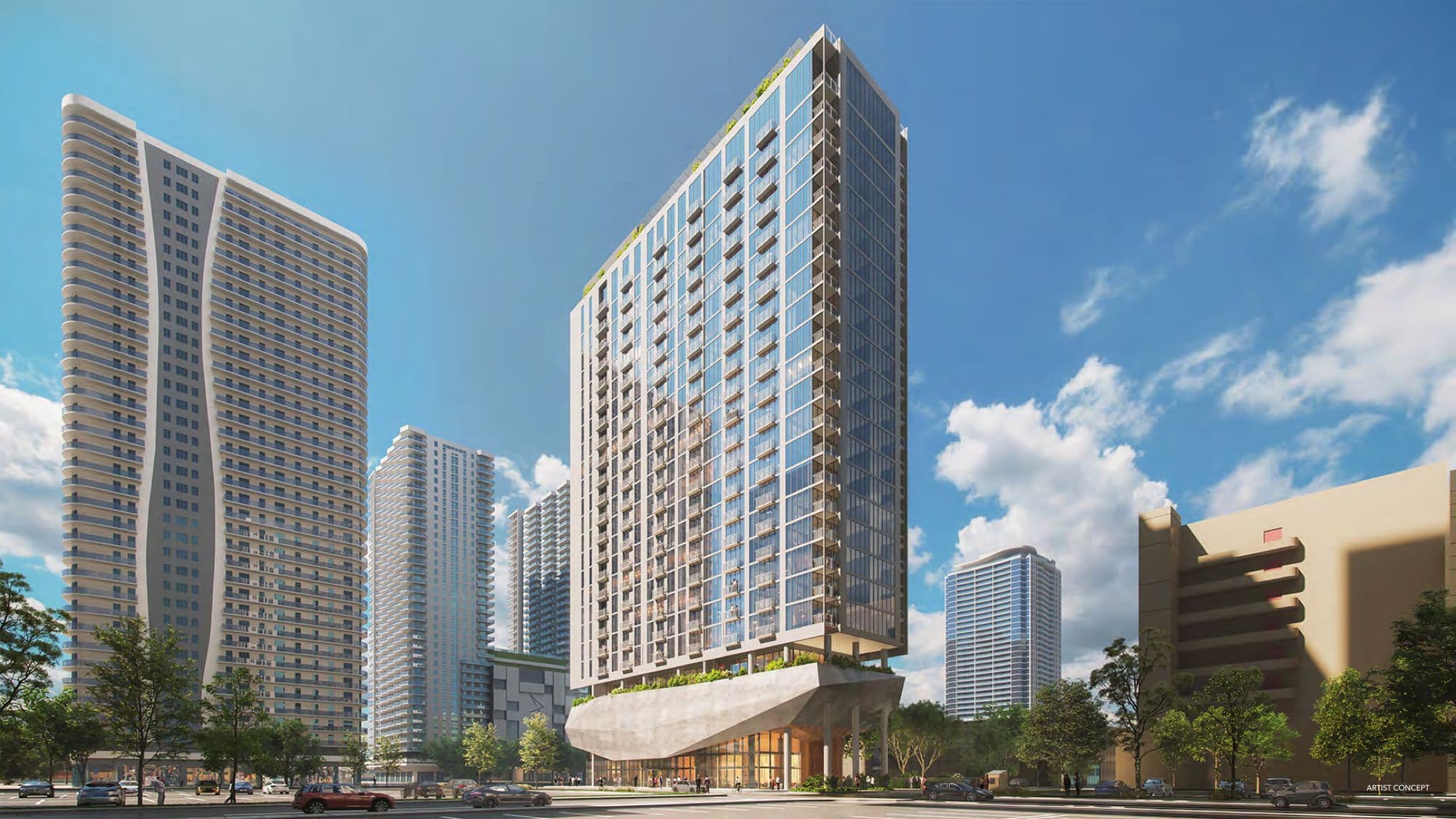 The 31-story tower in Downtown Miami