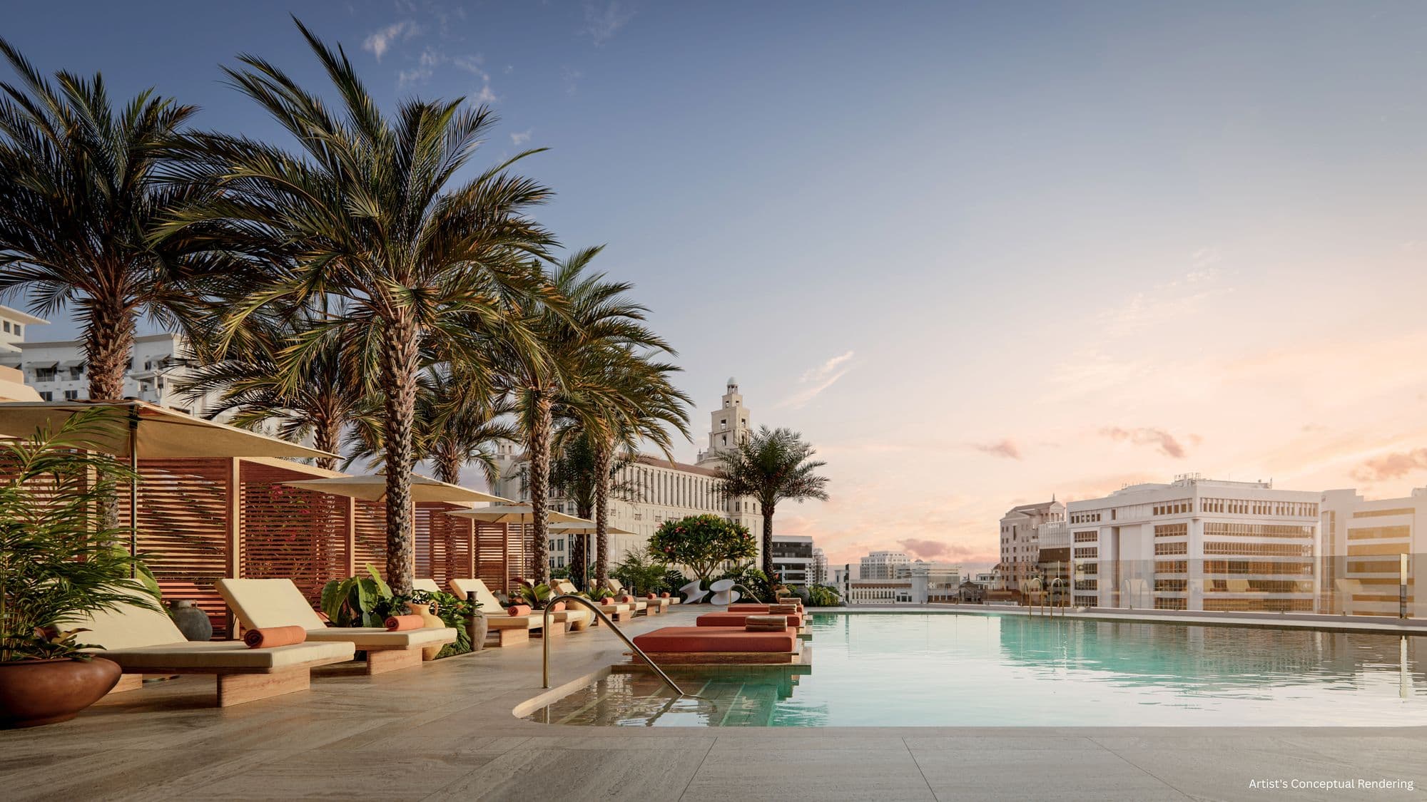 Piscina con vista a Coral Gables