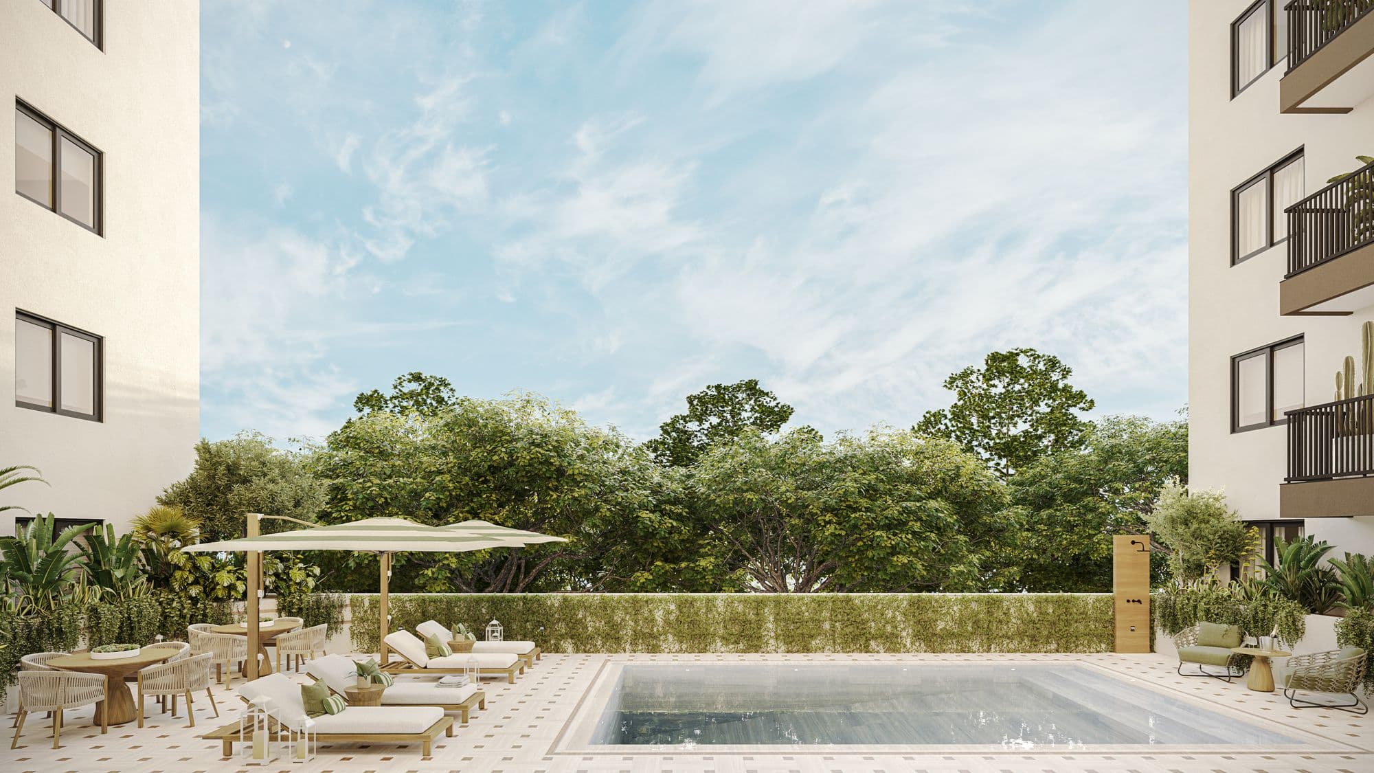 Poolside sun deck