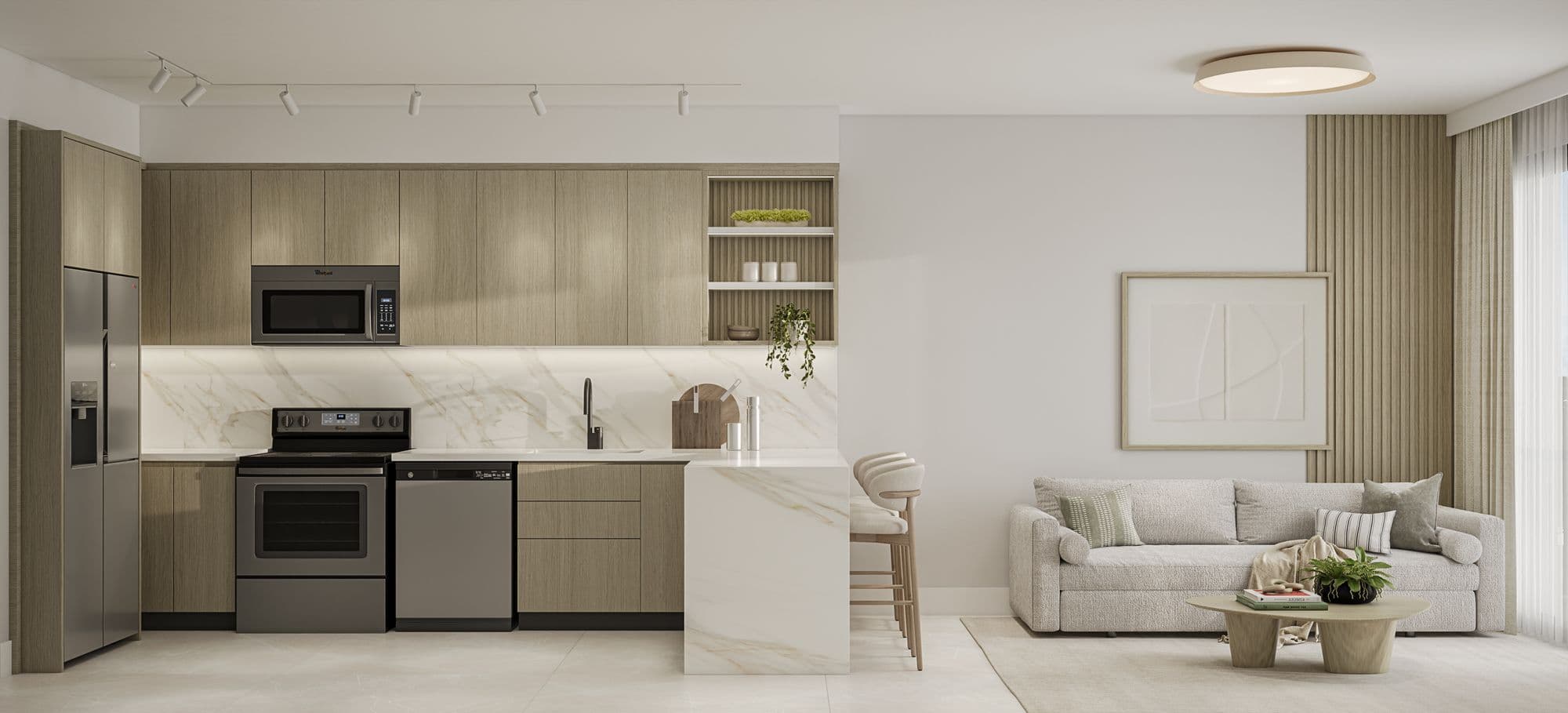 Residence with open kitchen