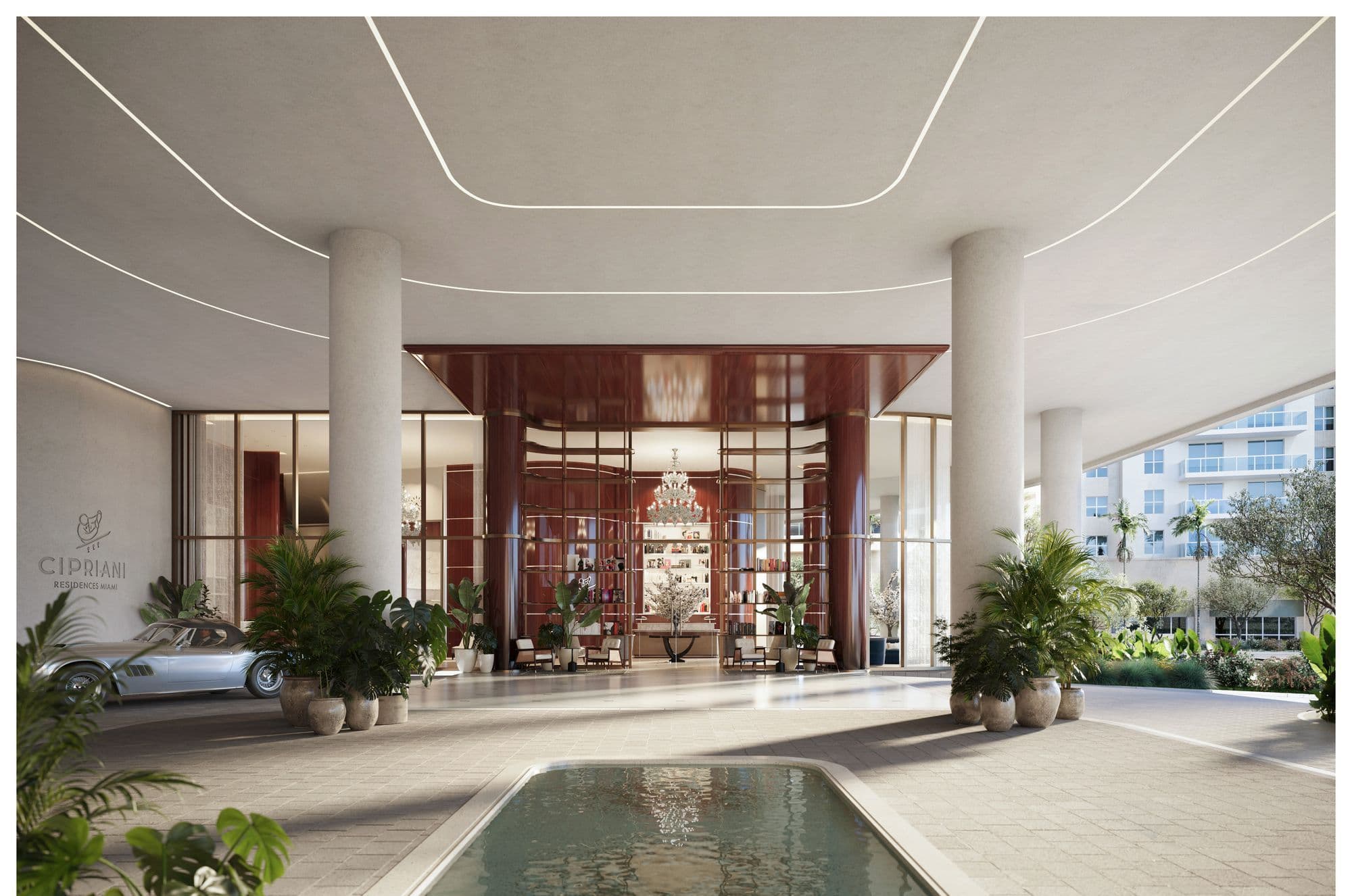 Porte-cochère arrival