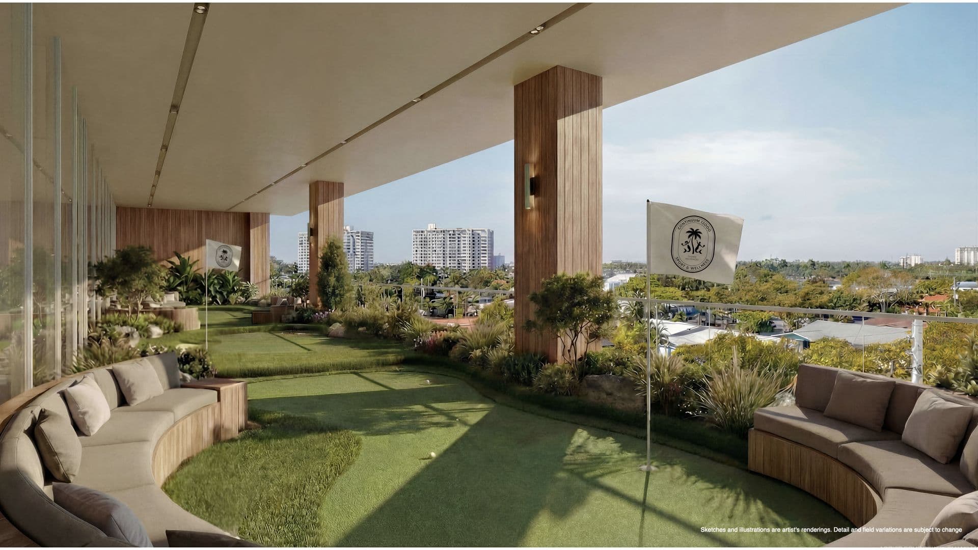 Outdoor putting green