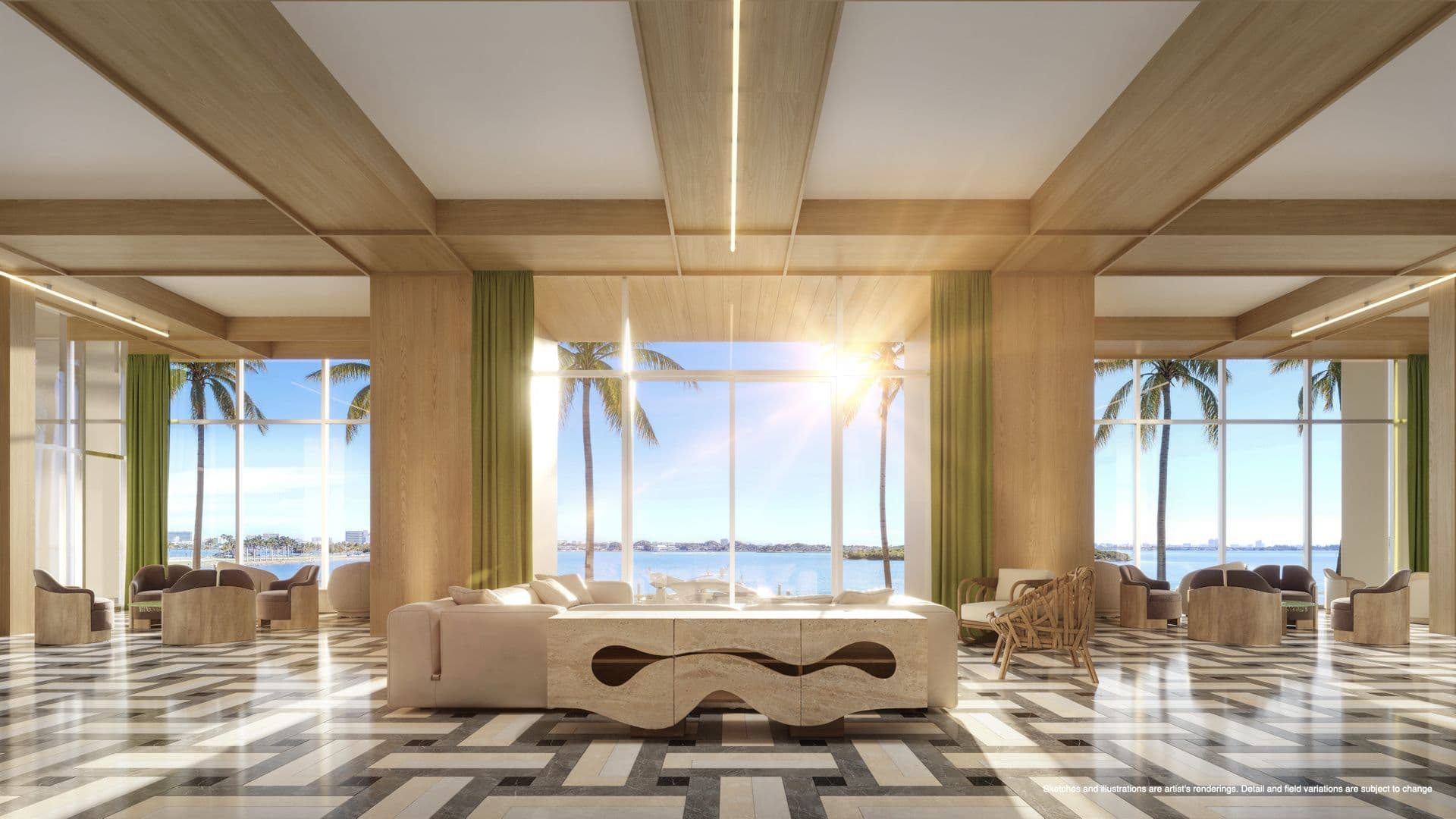 Lobby with bay views