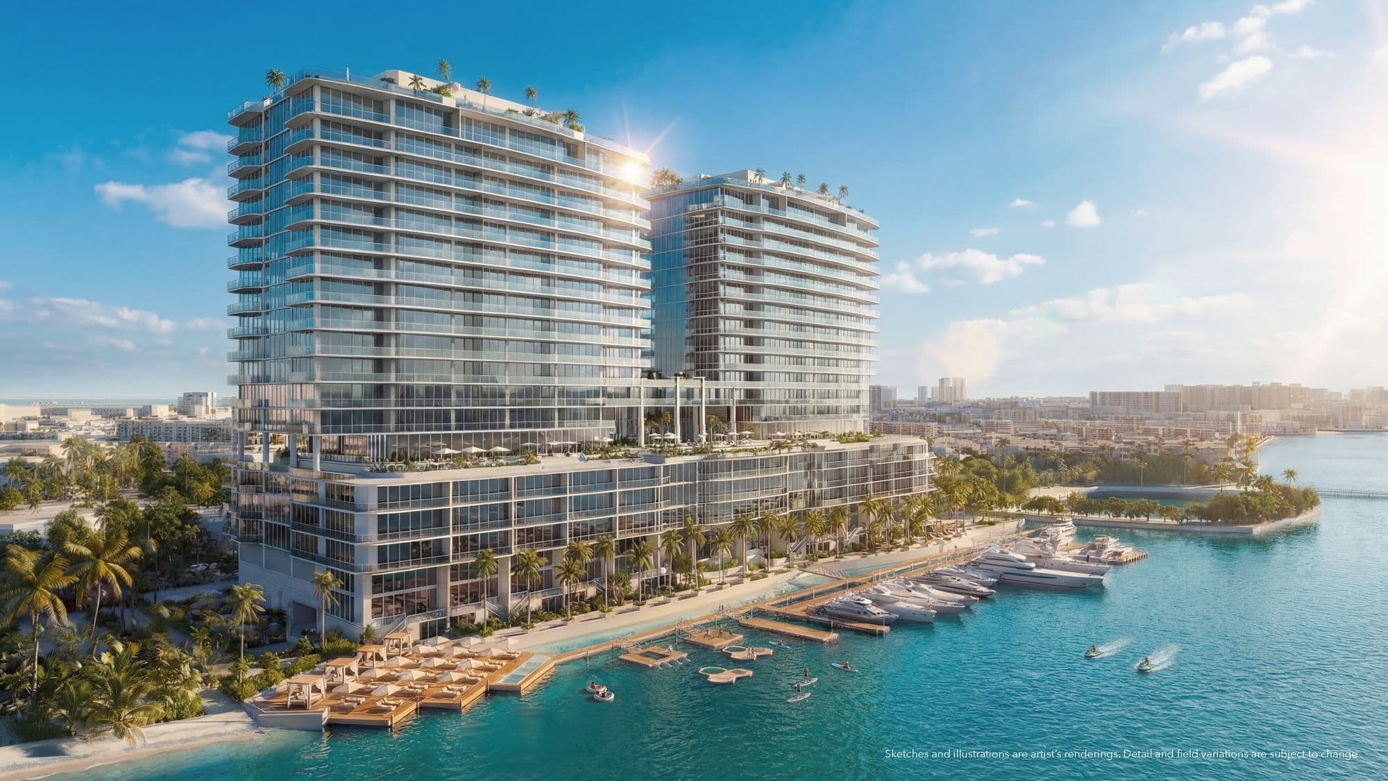 Continuum 12000 y su marina en la bahía de Biscayne
