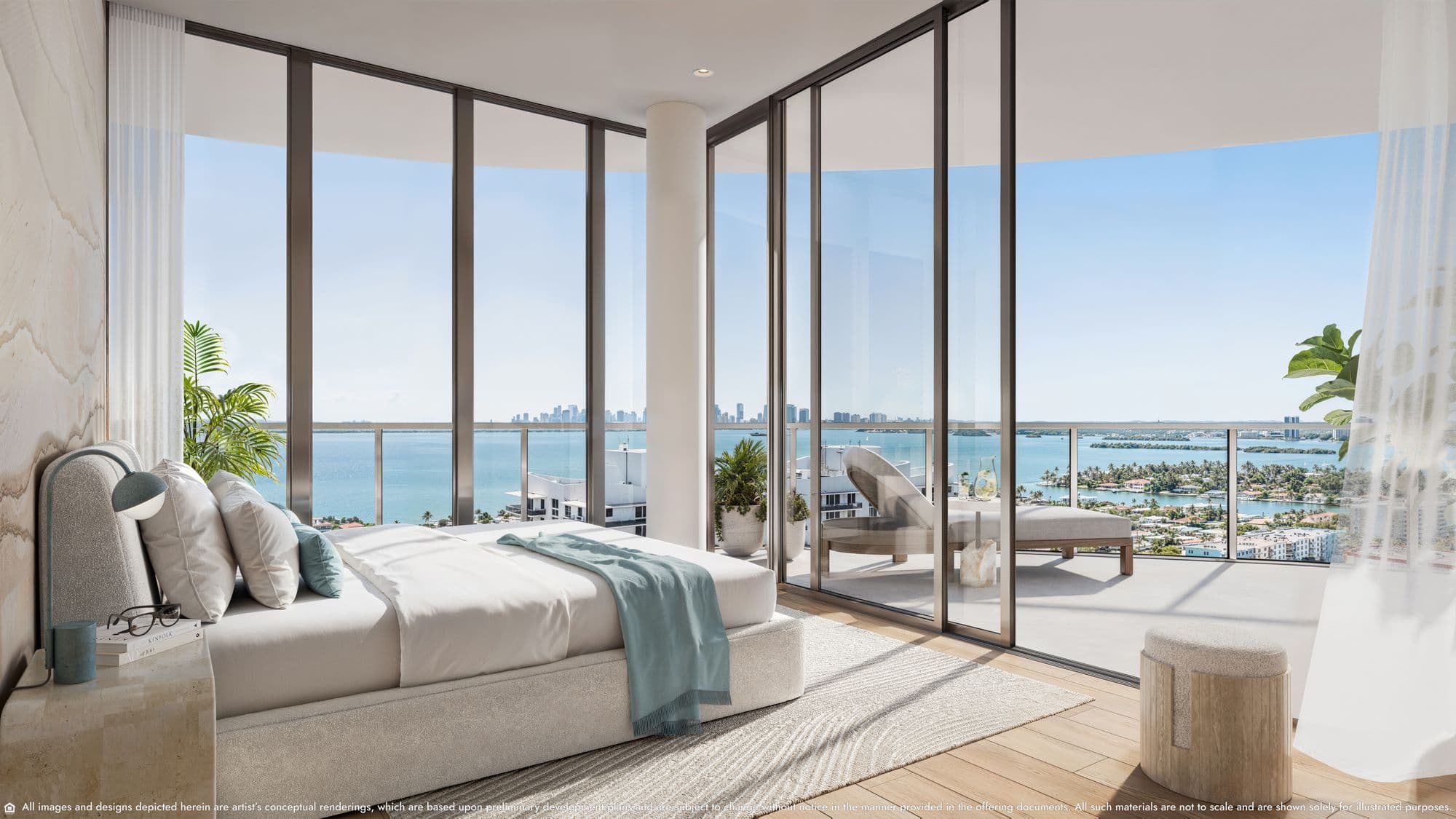 Primary bedroom with bay views