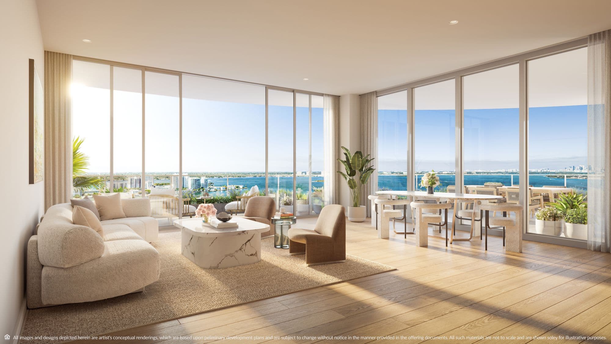 Living room of a corner residence