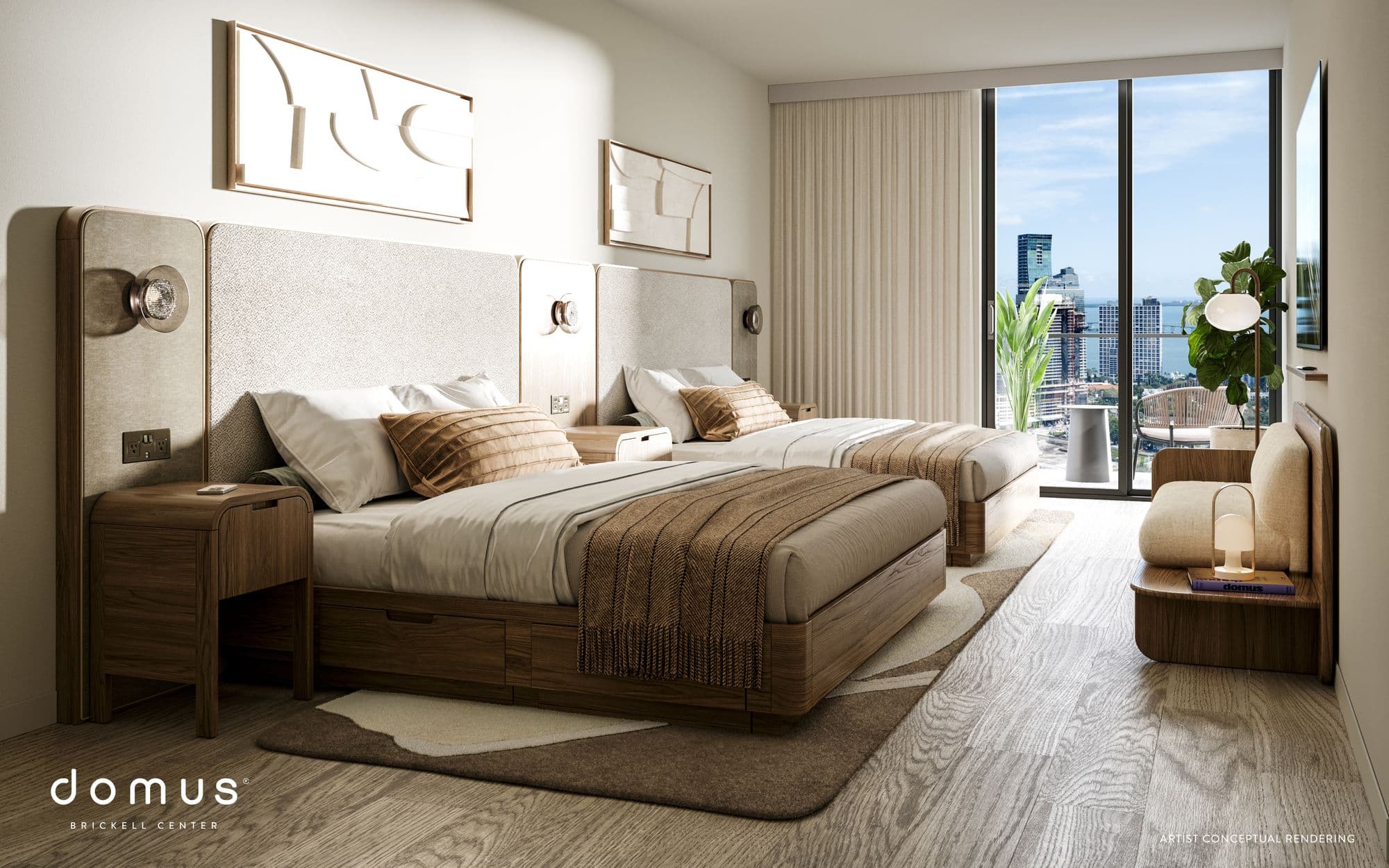 Second bedroom with two beds
