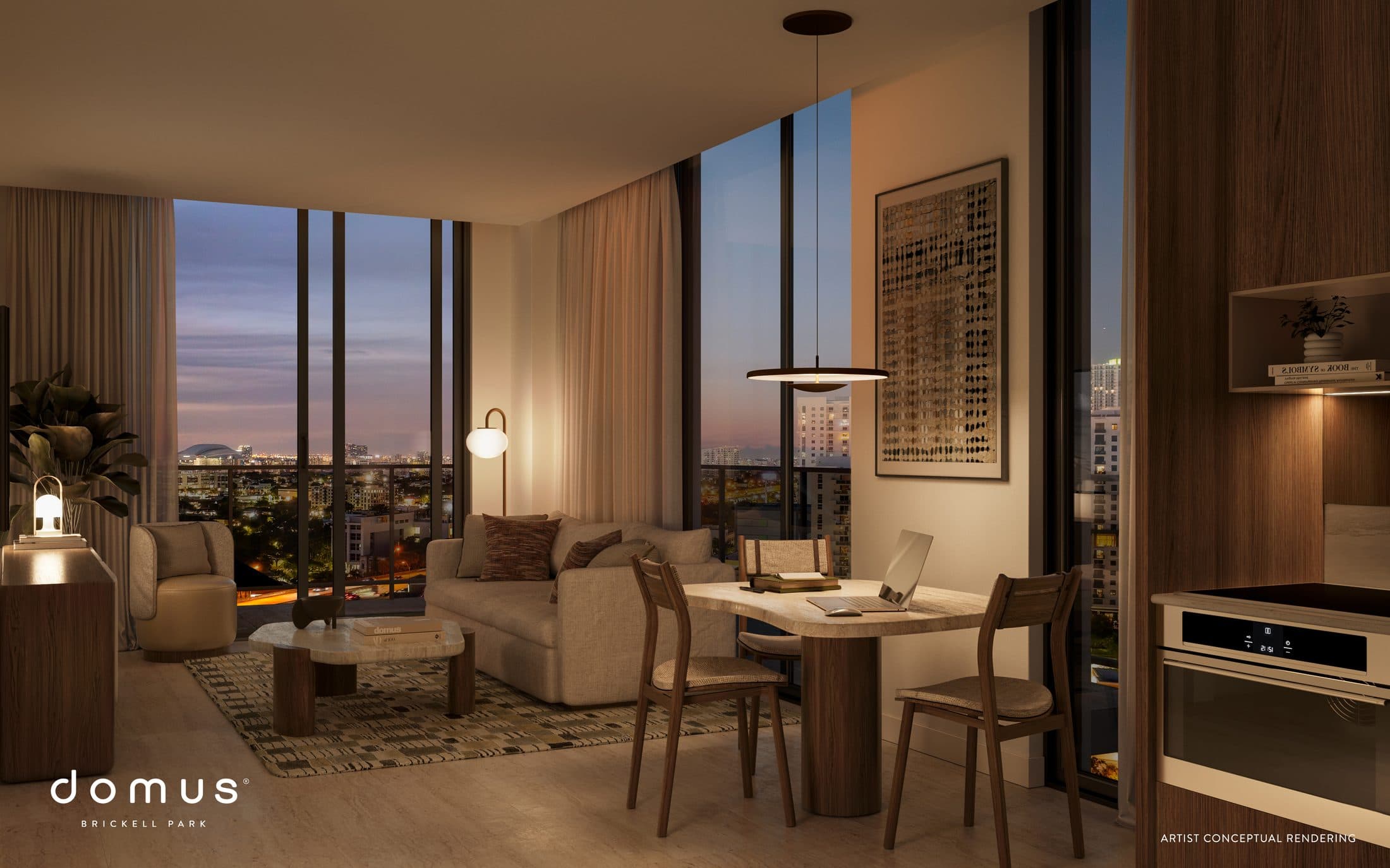 Living and dining in a one-bedroom residence (line 03)