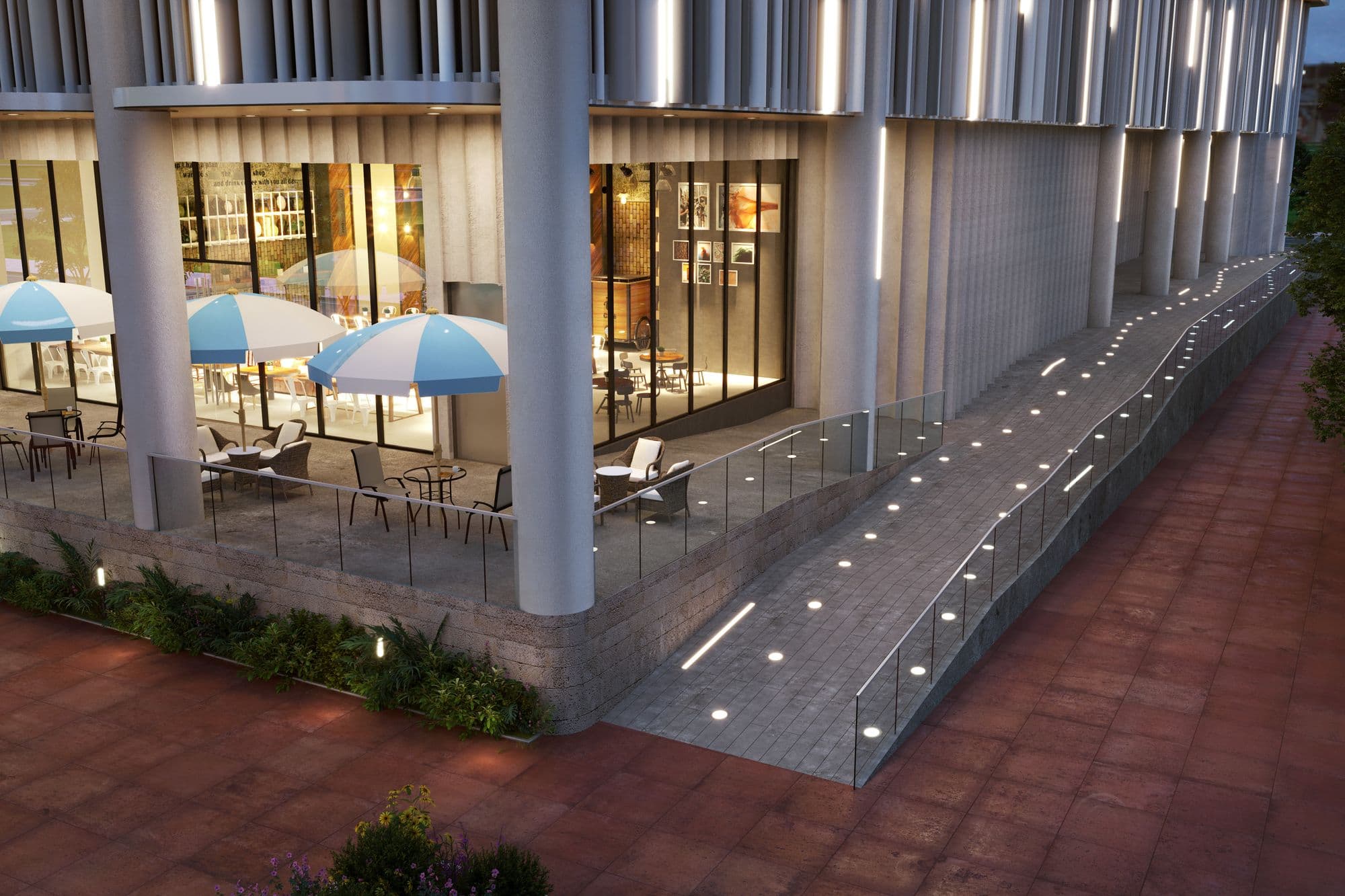 Ground-floor café terrace
