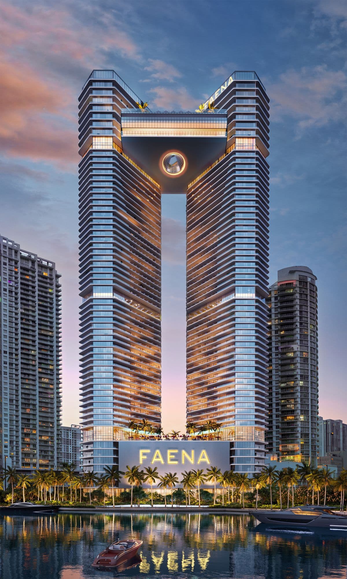 The two towers on the Miami River