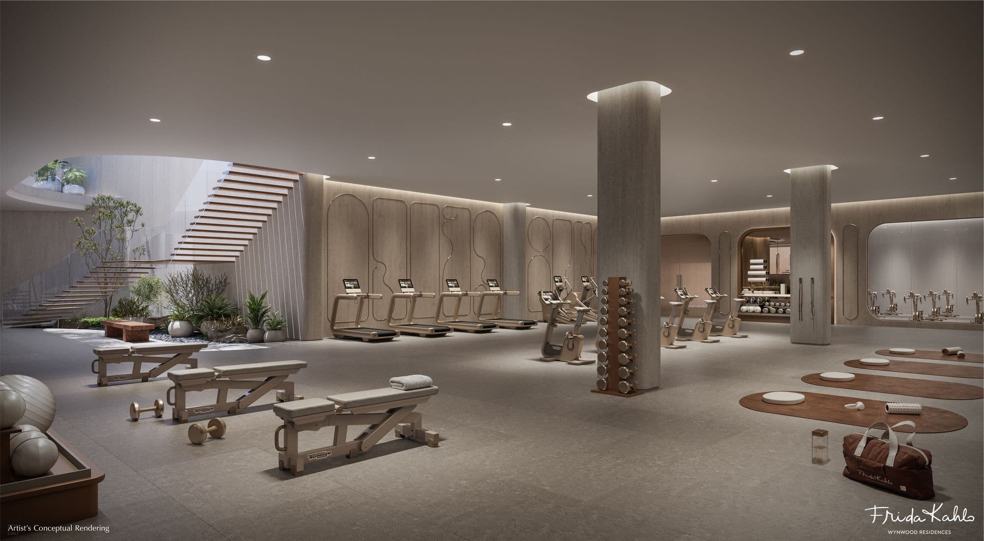 The third-floor fitness studio