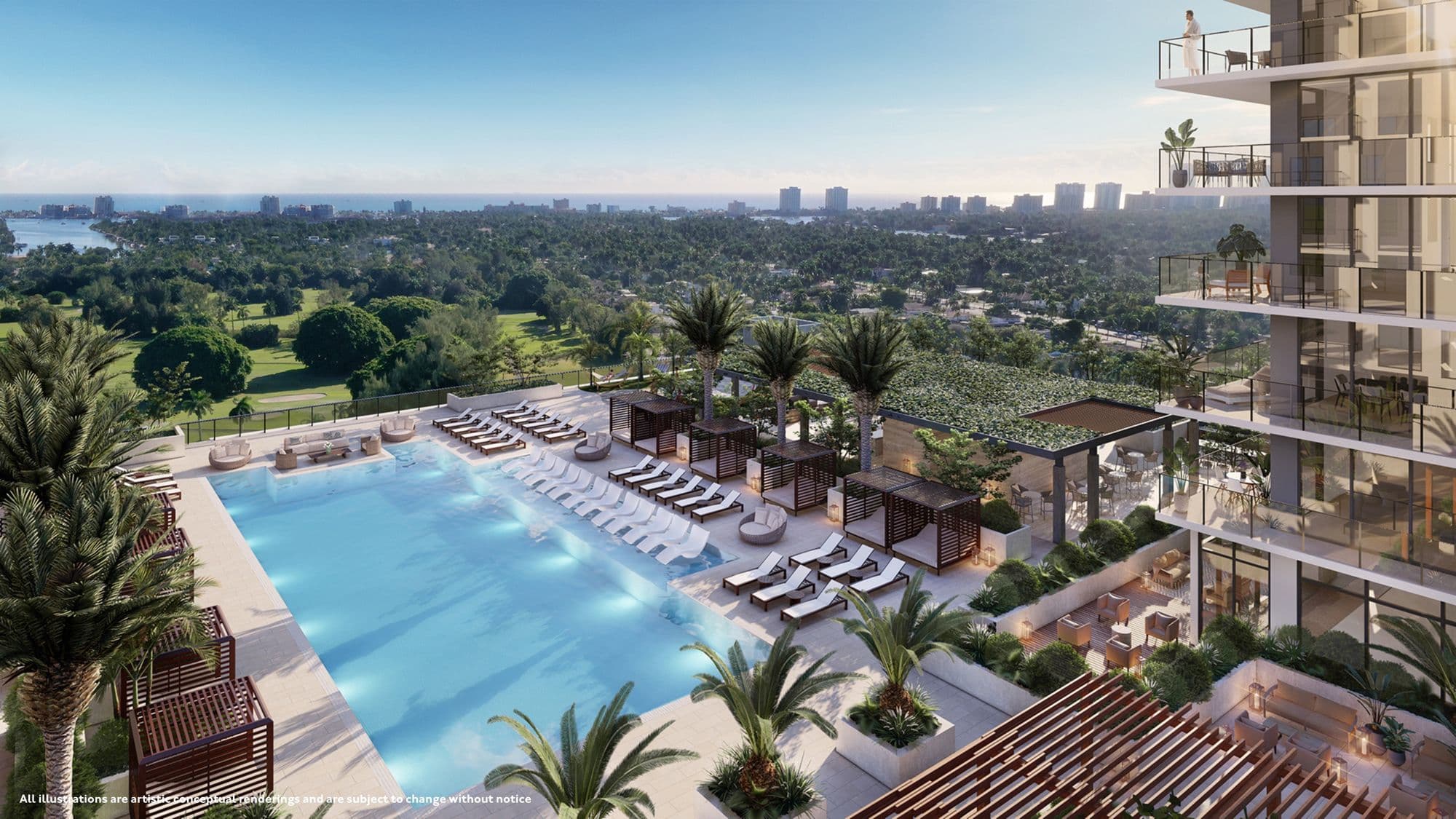 Pool overlooking the golf course