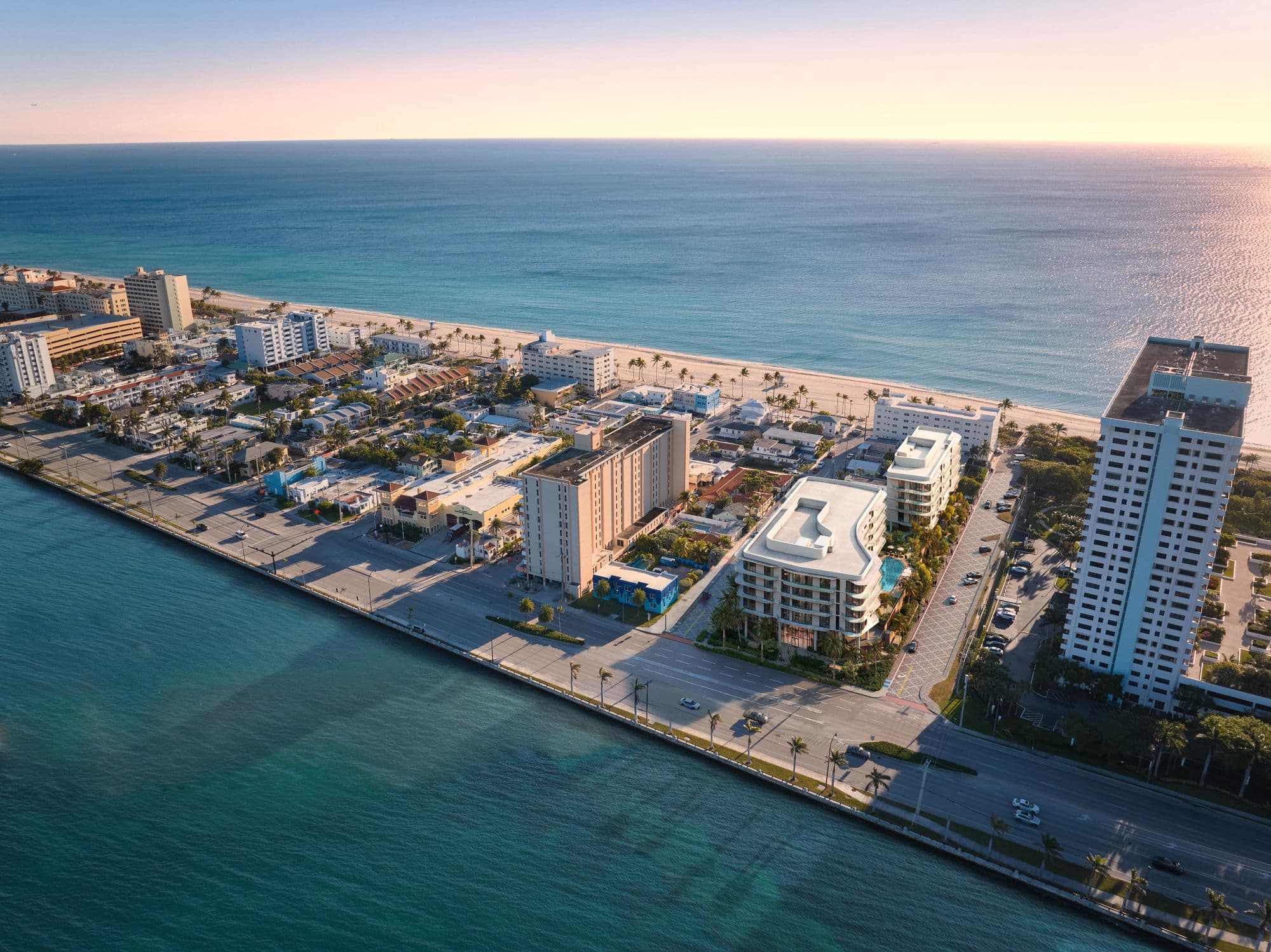 Aerial view between the ocean and the Intracoastal