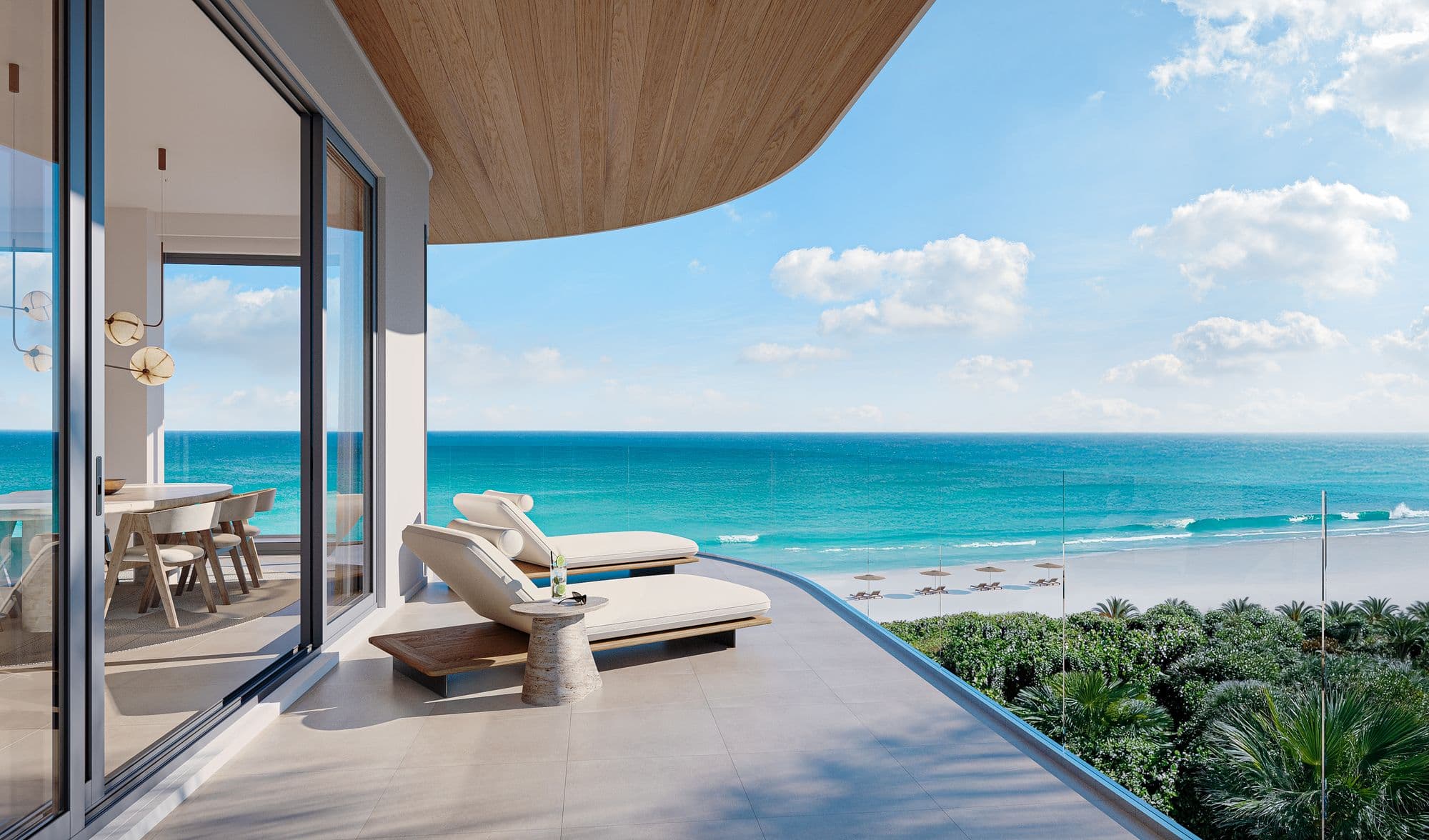 Balcony with ocean views
