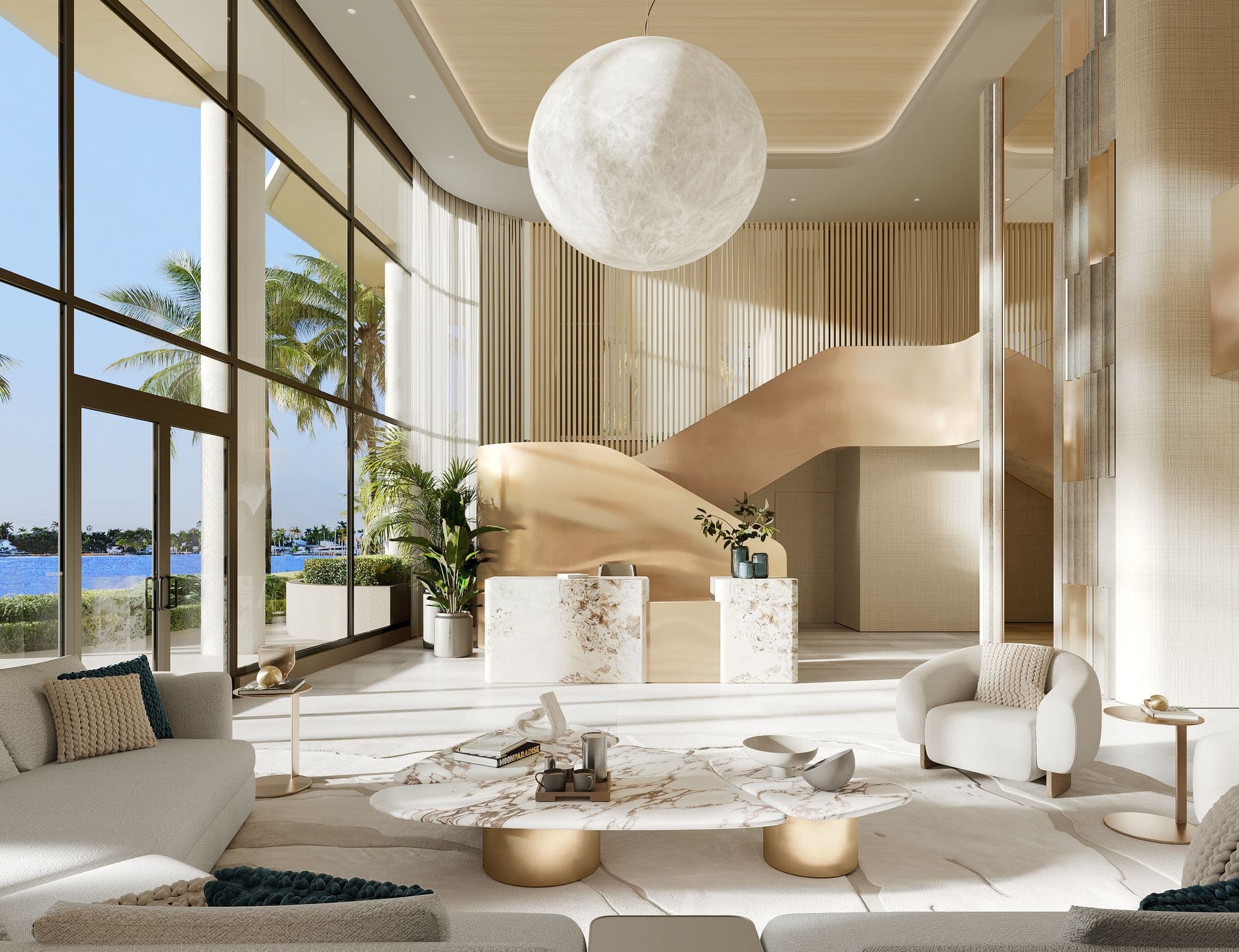 Double-height lobby
