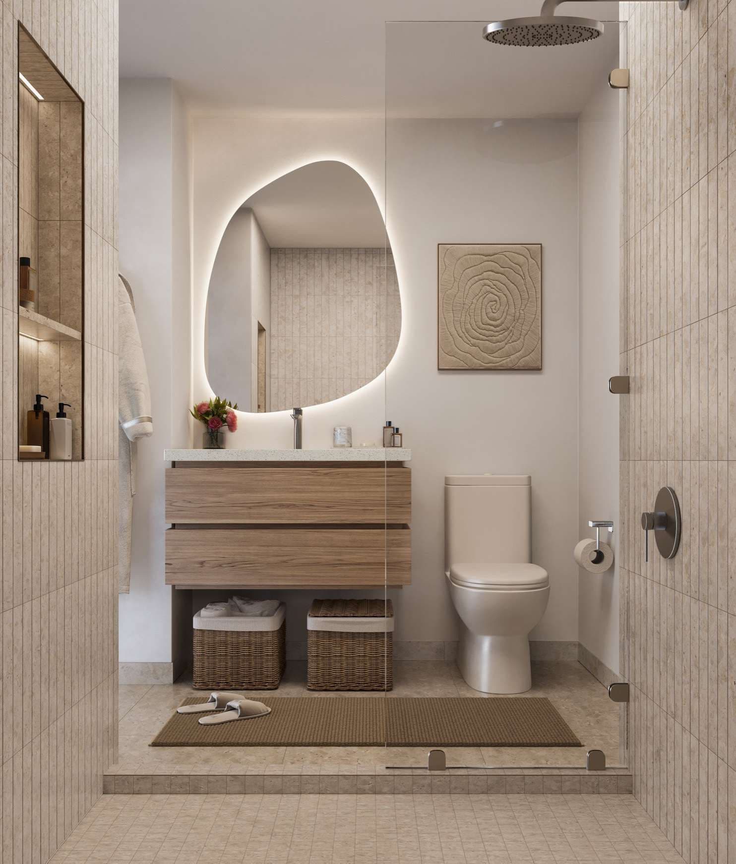 Bathroom with porcelain finishes