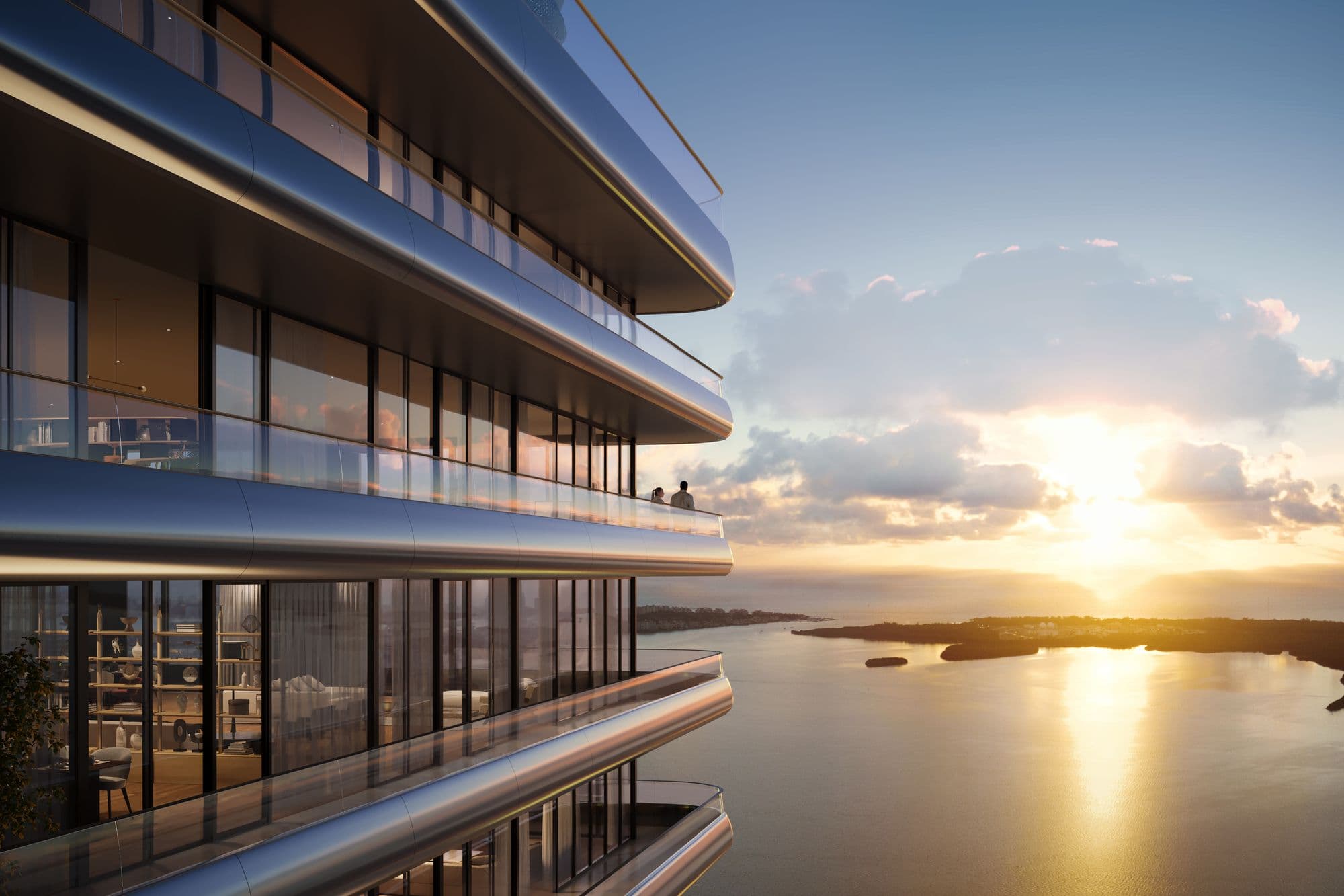 Terraces with bay views