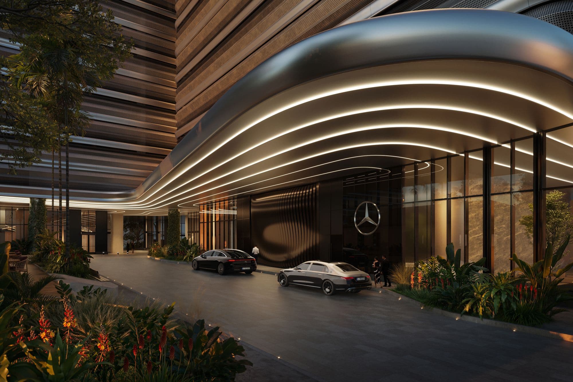 Porte-cochère arrival