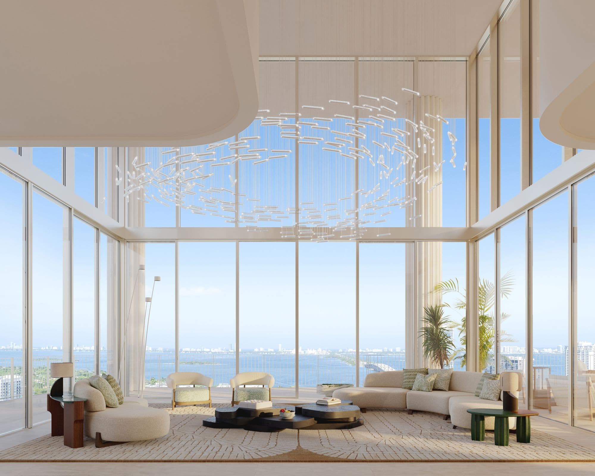Double-height penthouse living room