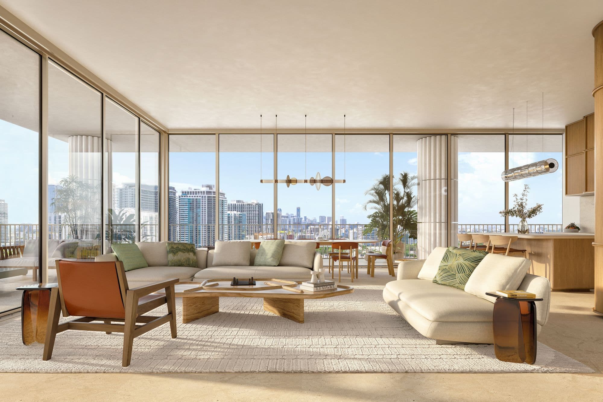 Living room with city views
