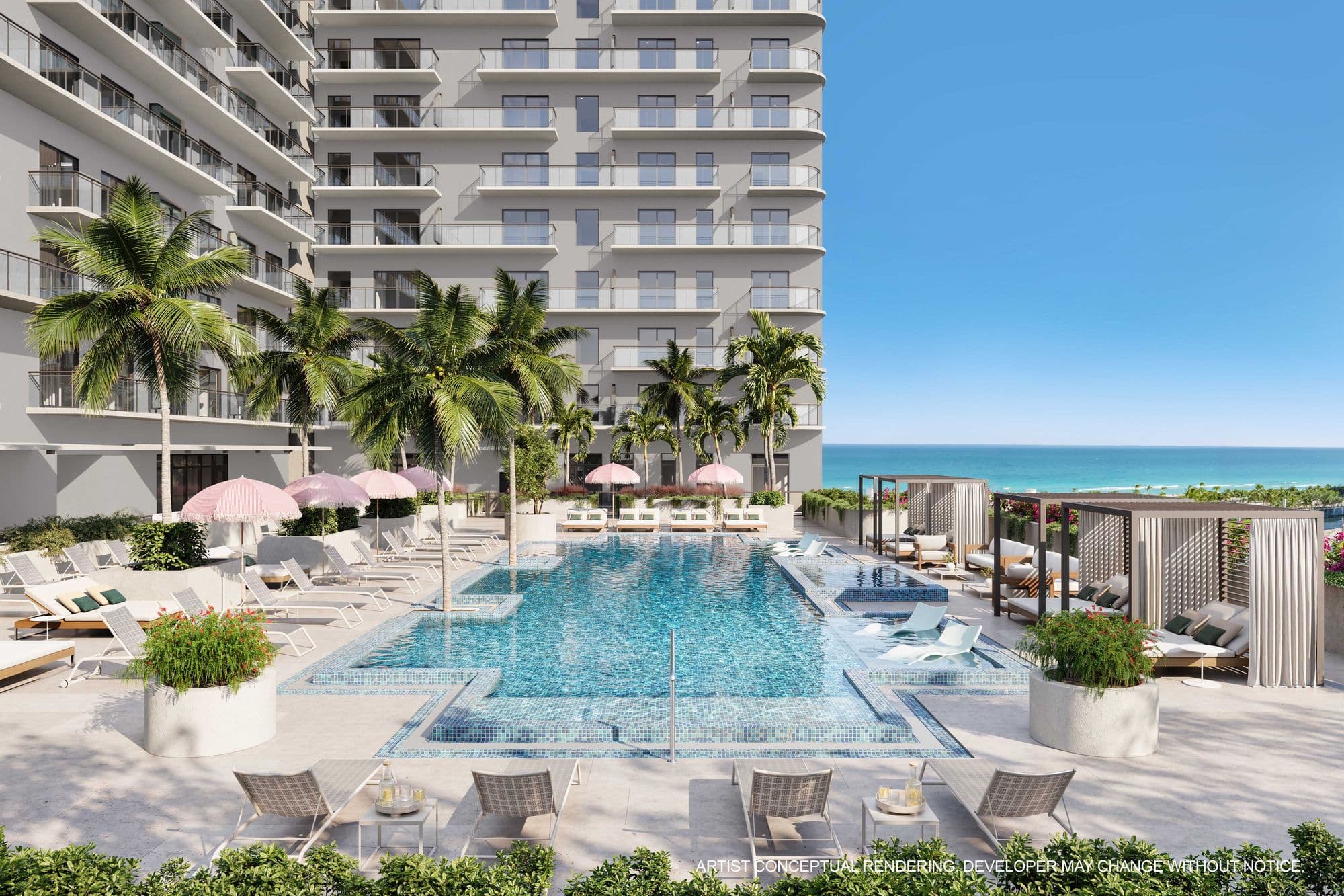 The resort-style pool on the level 5 amenity deck