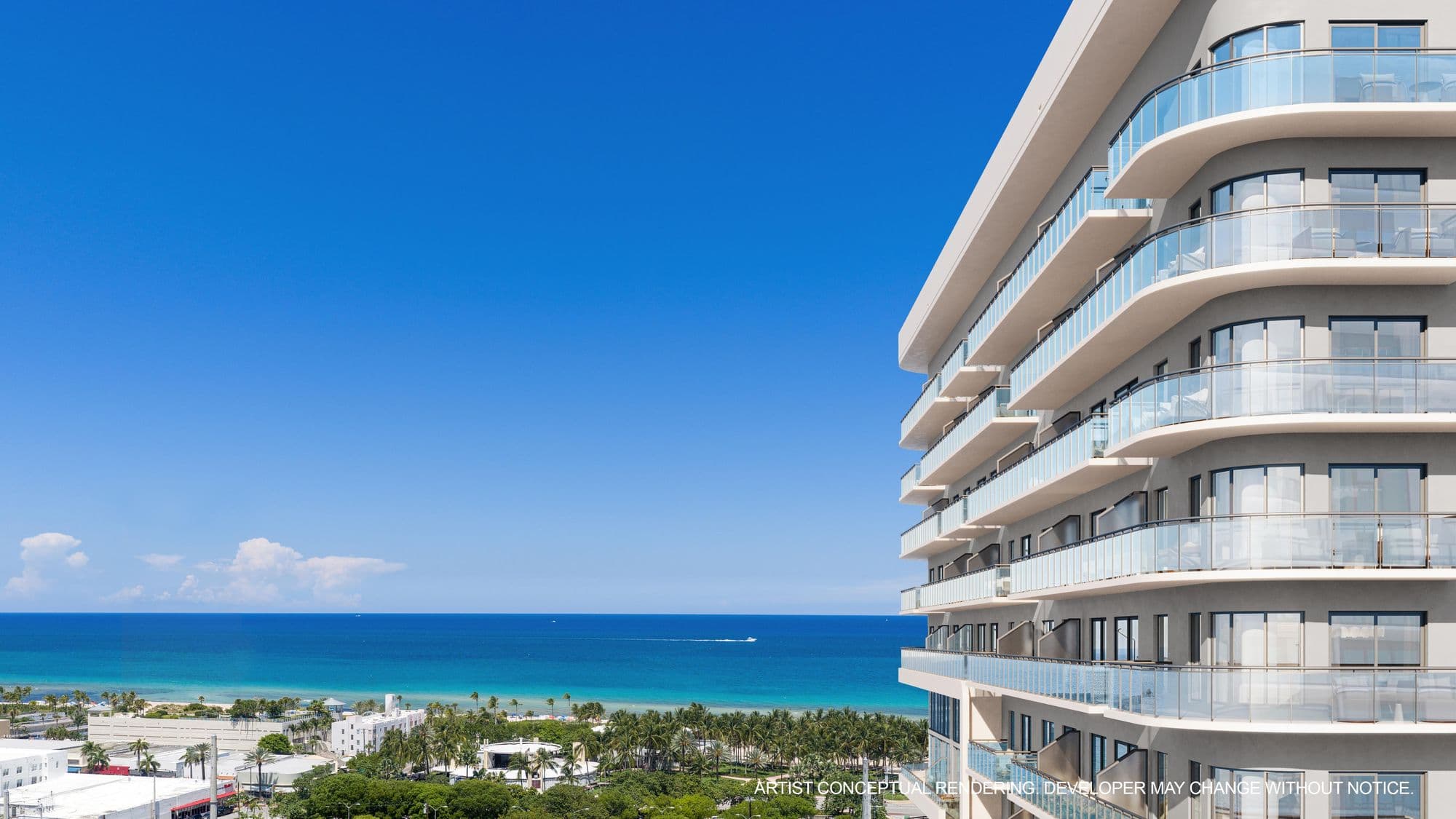 Curved terraces with ocean views