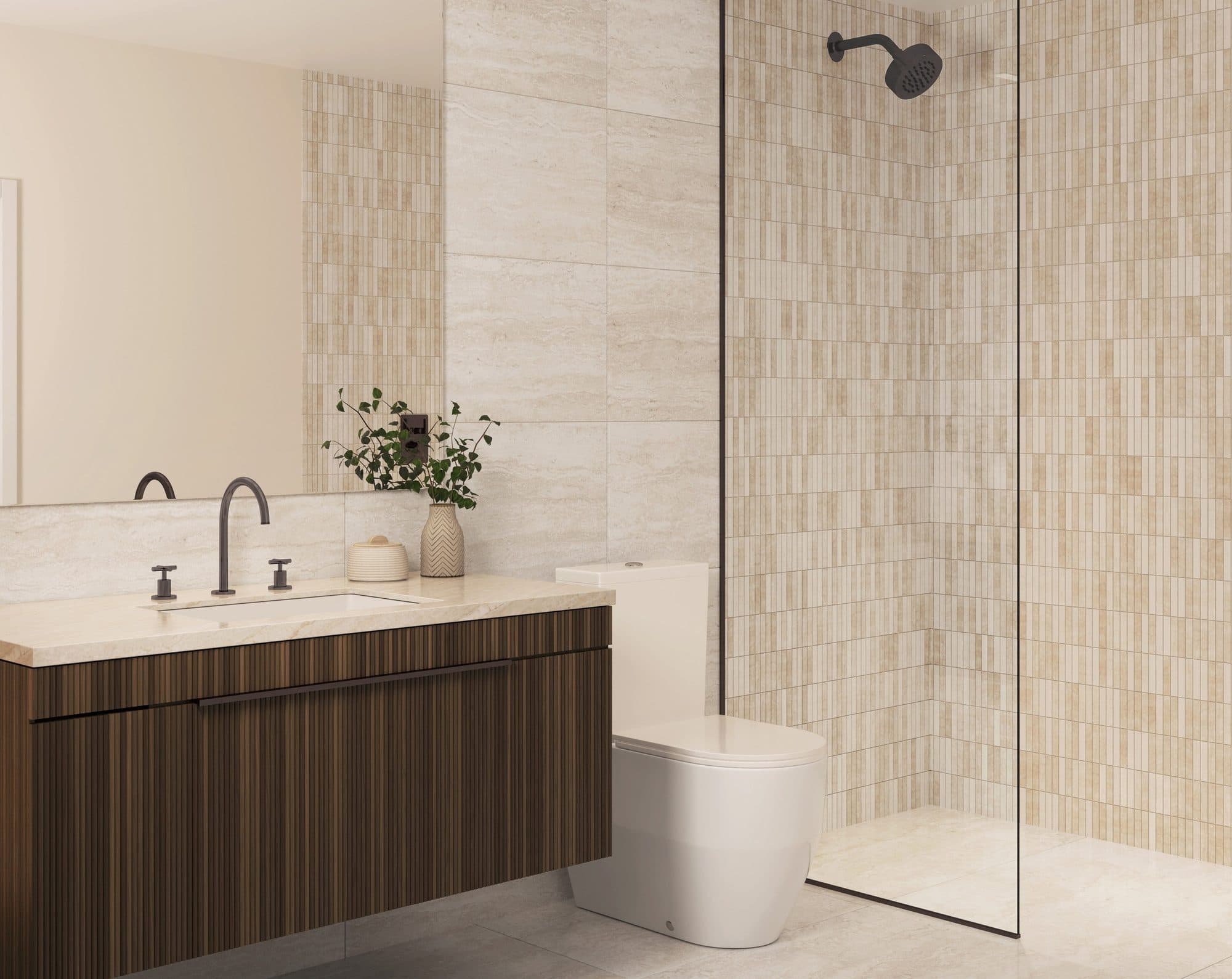 Spa-style primary bathroom
