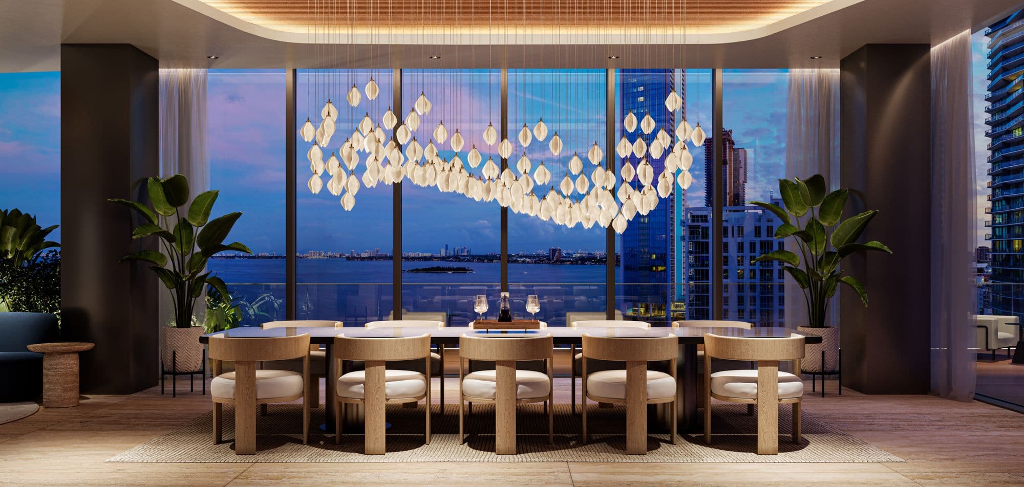 Private dining room with bay views