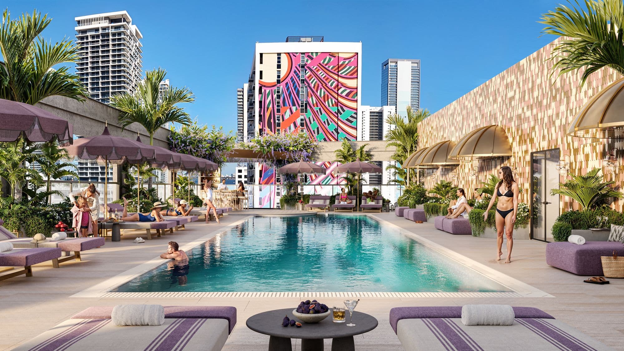 Resort-style rooftop pool