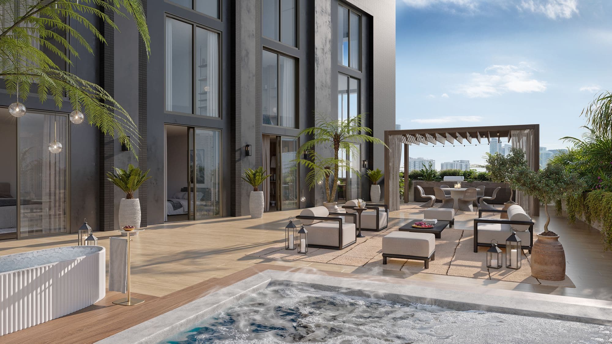 Private terrace of a 3rd-floor residence