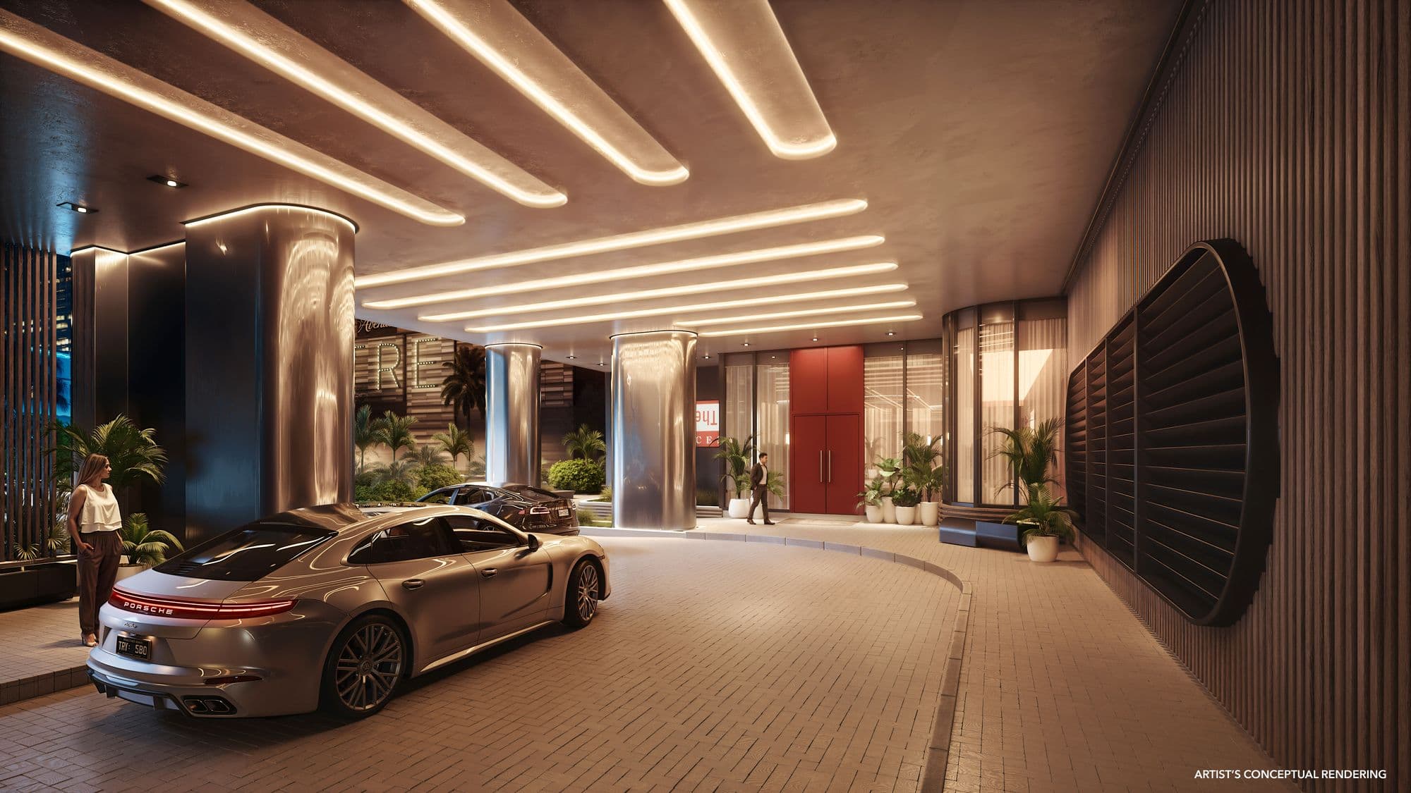 Porte-cochère arrival